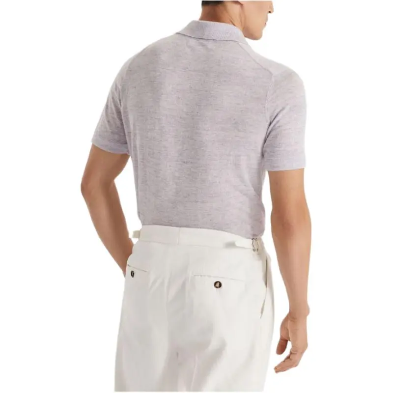 Brunello Cucinelli Short Sleeved Ribbed Knit Polo Shirt-2