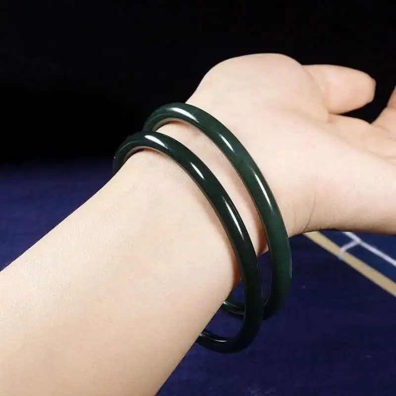Gifts Hetian Jade Hetian Jade Bangles Women's Green Jade-3