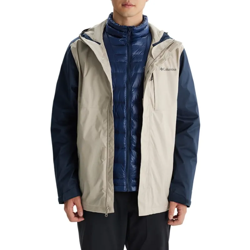 Columbia CABOT TRAIL Water Resistant Warm Heat Reflective Windbreaker Jacket Men's Beige Blue-2