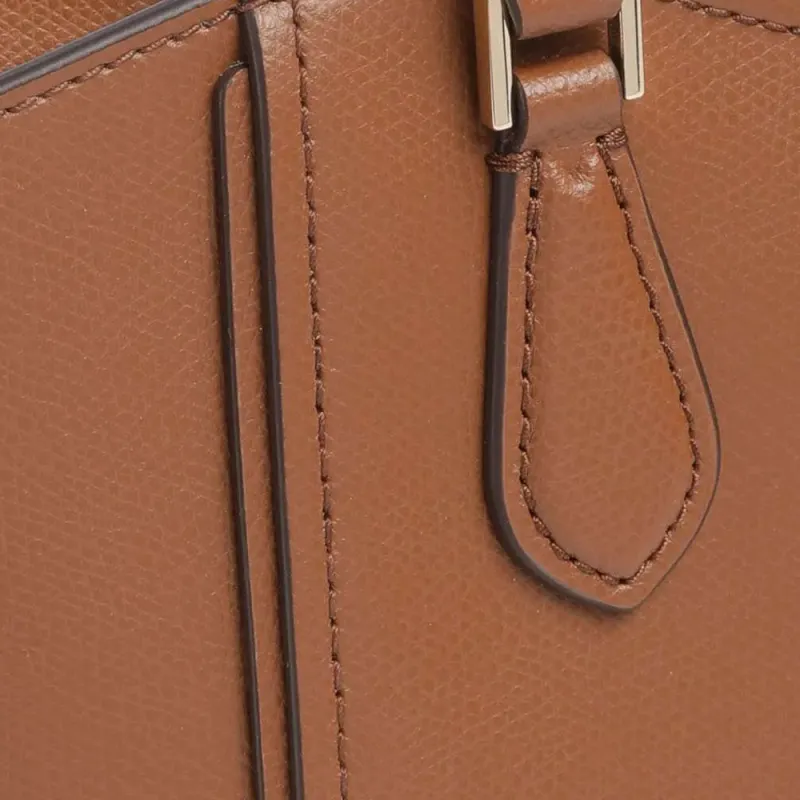 MICHAEL KORS TARYN Rough Cow Leather Handbag Women's Brown-4