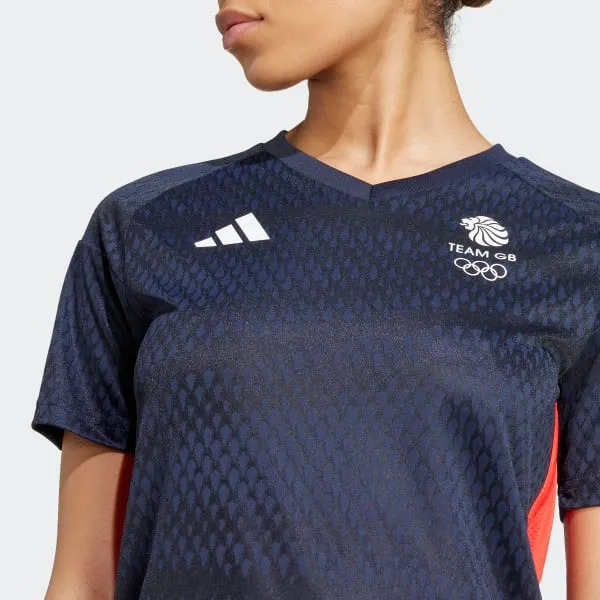 Adidas British Football Team Olympics Collection TEAM GB FOOTBALL JERSEY Soccer Jerseys Women's Legend Ink-5