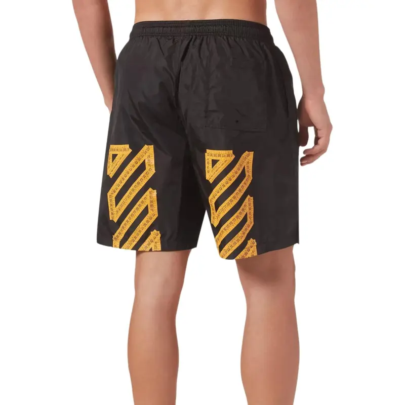 OFF WHITE Logo Patch Drawstring Swim Shorts-4