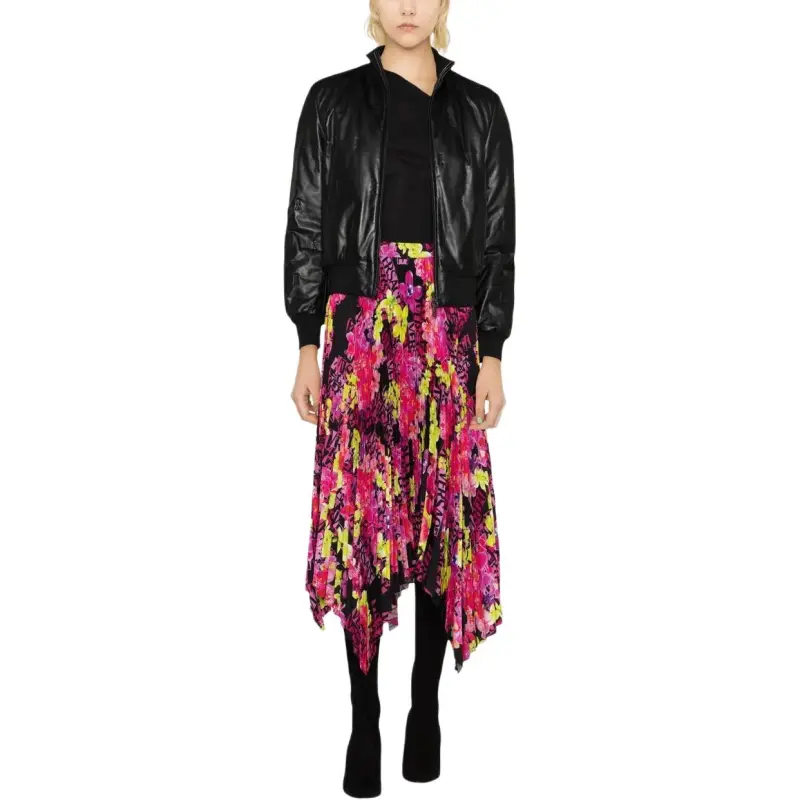 VERSACE Allover Floral Printed Pleated Skirt-2