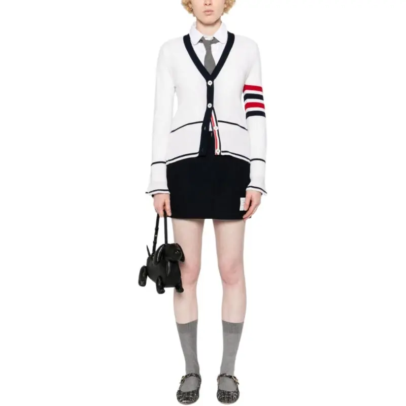 THOM BROWNE Contrast Waistband Mini Skirt-2