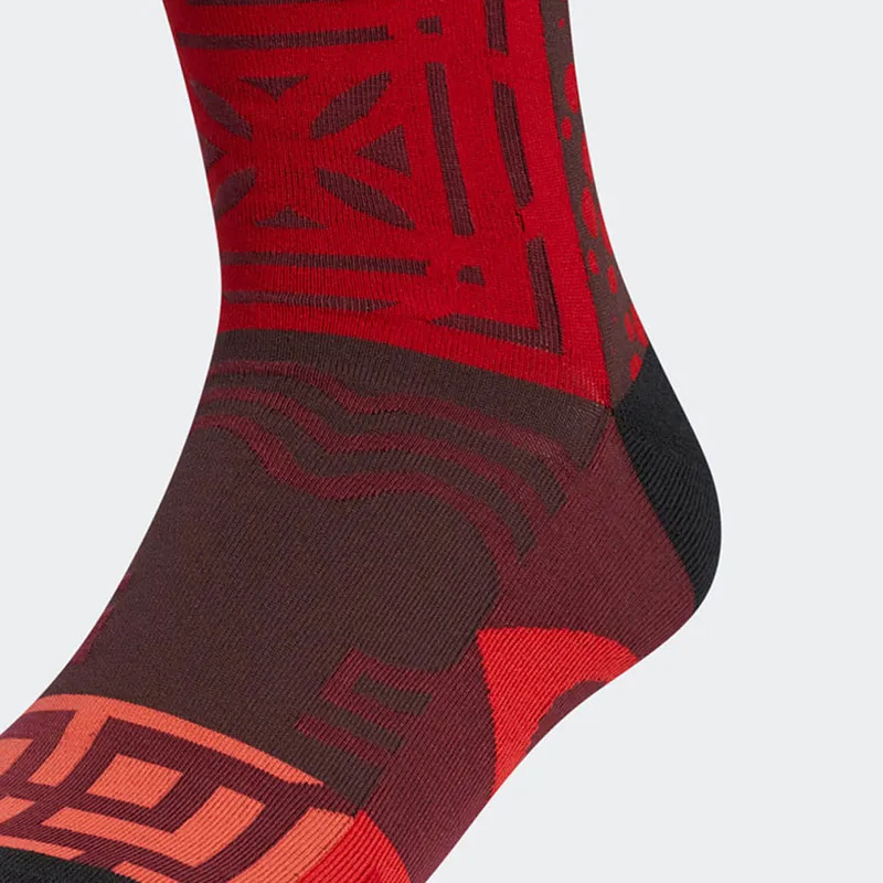Adidas Mid Calf Socks Unisex 1 Pack Black Red-2