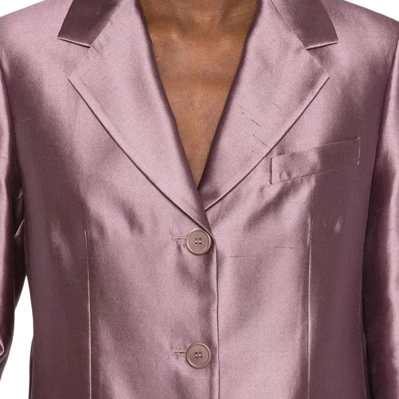 MaxMara Metallic Button Up Jacket-4
