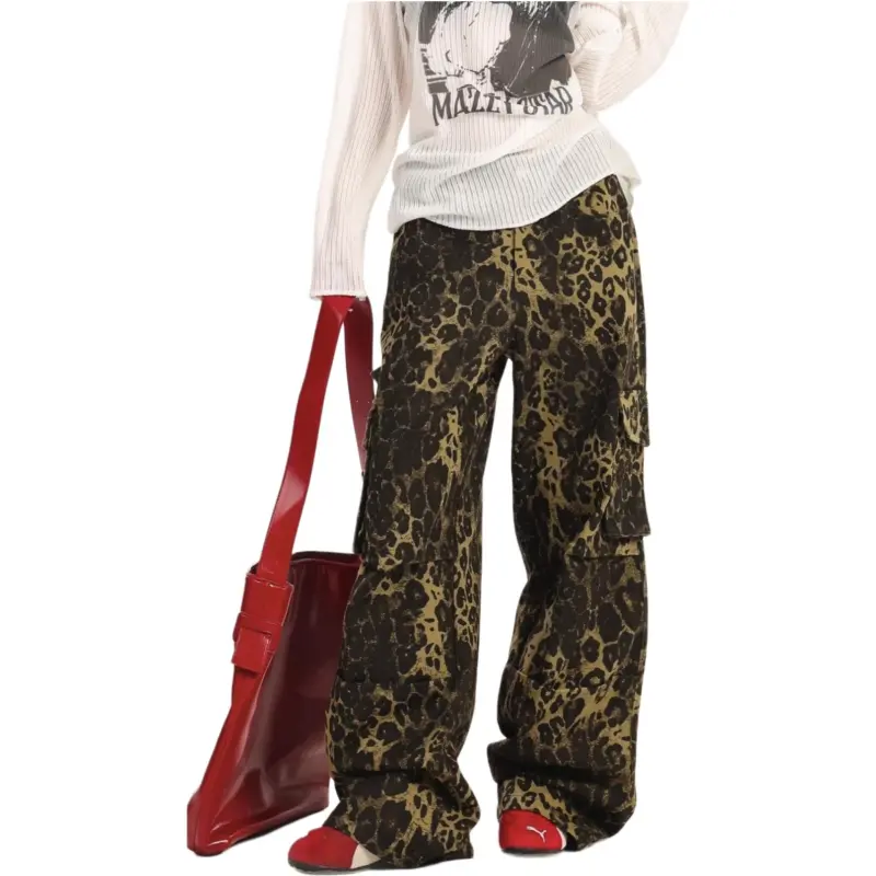 JIMI&JONS Jeans Unisex Leopard Print-2