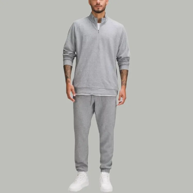 Lululemon Textured Double Knit Knitted Sweatpants Men's Mixed Color Night Black-7