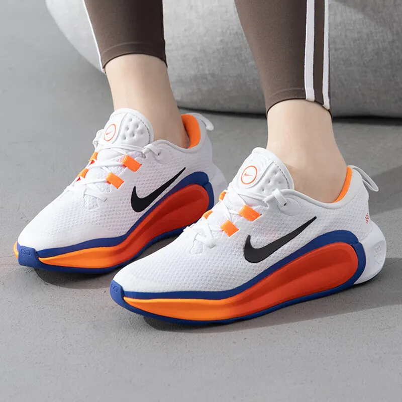 Nike Slip Resistant Breathable Low Top Kids' Running Shoes White Orange Kids'-1