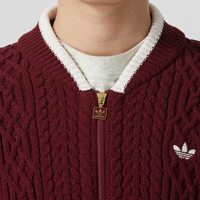 ★人気★ adidas originals CARDIGAN UNITEFIT Unisex Burgundy Adidas Originals Knitwear Unisex Burgundy - POIZON