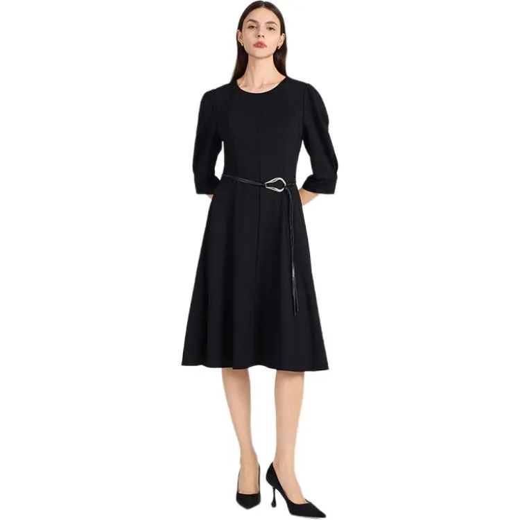 NINE WEST Long Sleeved Dresses Women's Black-5