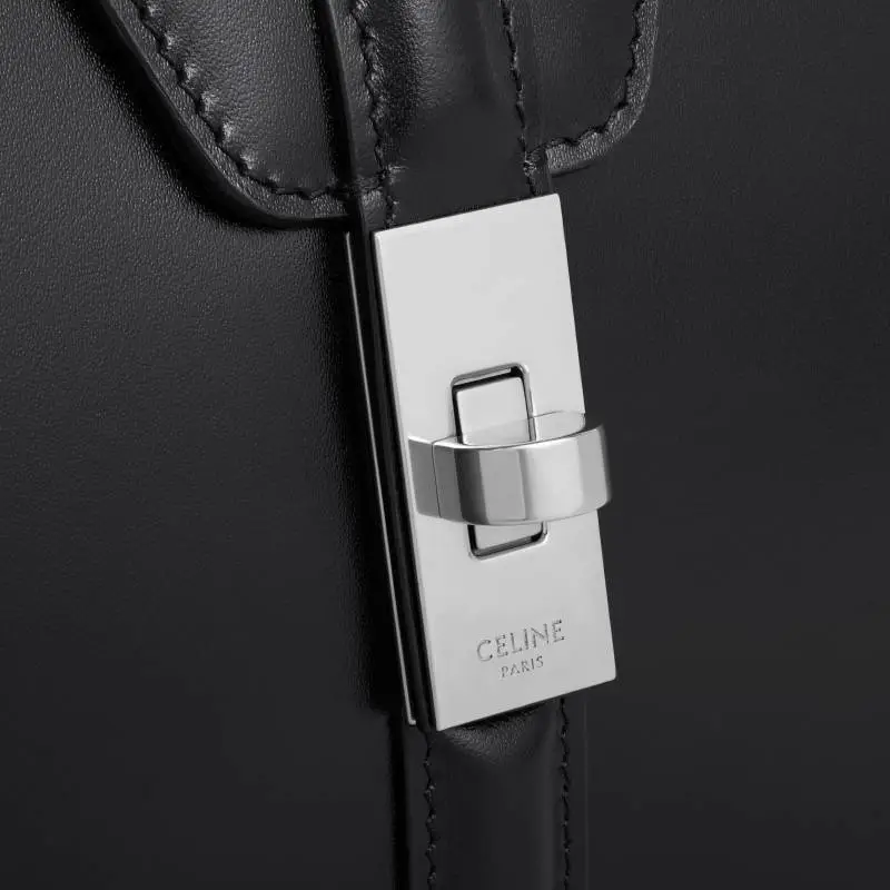CELINE Calfskin Shoulder Bag, Crossbody Bag, Handbag Small Size Women's Black-4