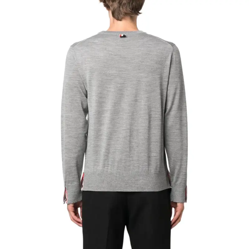 THOM BROWNE Rwb Stripe Detailed Crewneck Jumper-4