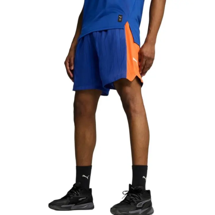 PUMA Basketball Shorts Men's Blue Orange 02-2