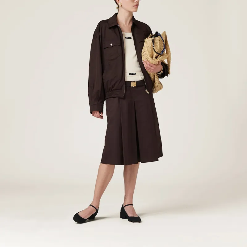 MIU MIU SS24 Casual Long Skirts Women's Cocoa Brown-1