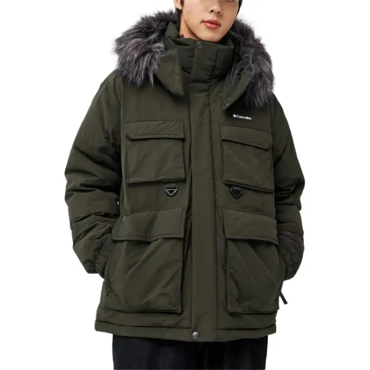 Columbia Down Jacket Unisex Army Green-3