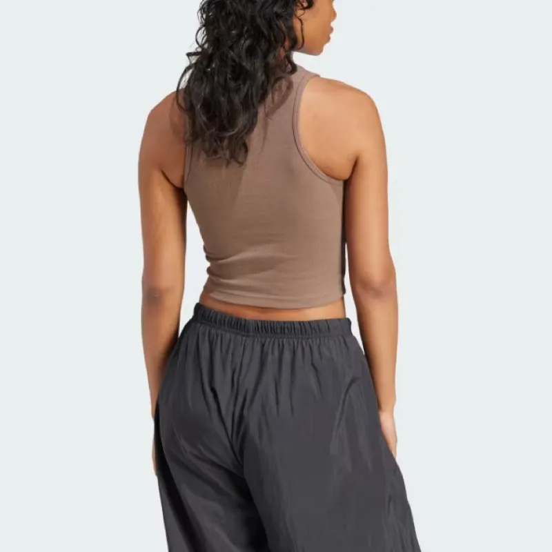 adidas originals Women's Lifestyle Essentials Rib Tank Top 'Earth Strata'-2