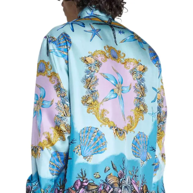 VERSACE Allover Graphic Printed Button-Up Shirt-2