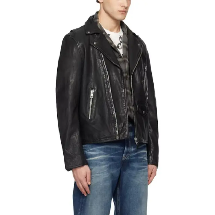 Ksubi Leather Jacket Men's Black-2