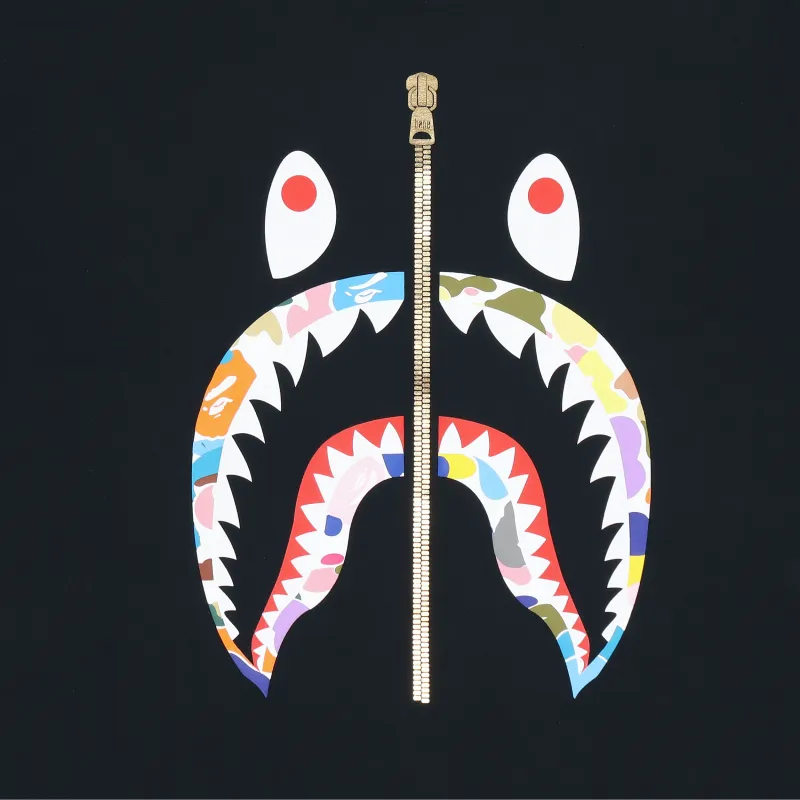 A BATHING APE Multi Camo Milo Shark Tee FW20-2