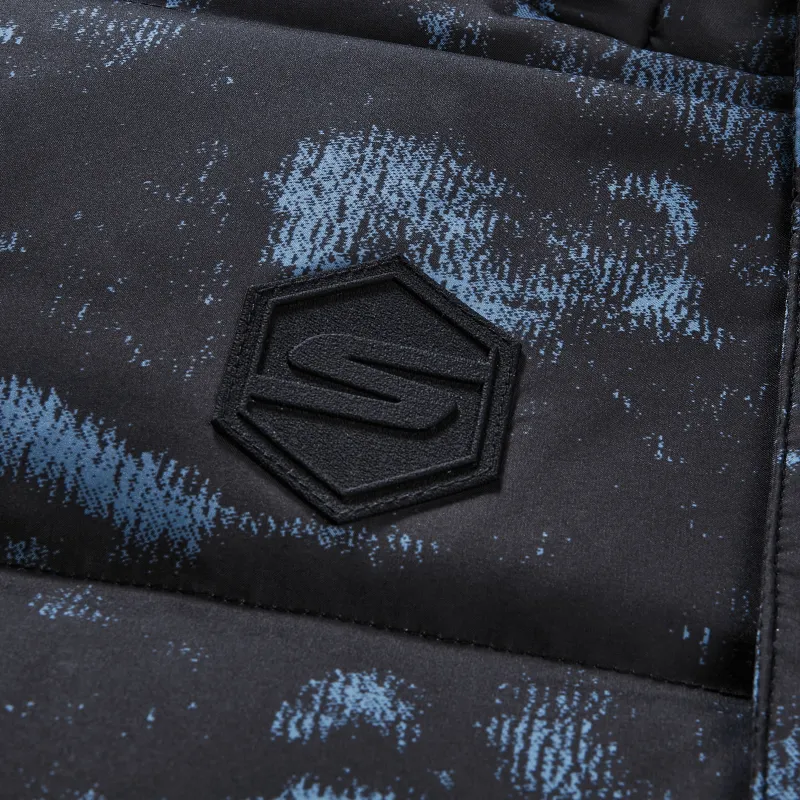 Skechers Sports Collection Down Jacket Men's Black Blue All Over Print-2