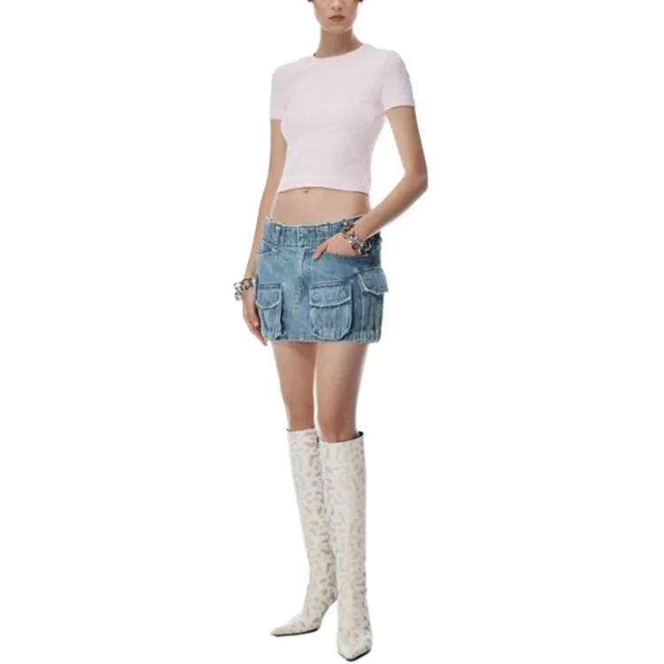 T By Alexander Wang Crew Neck Short Sleeve Baby Tee Cradle Pink-1