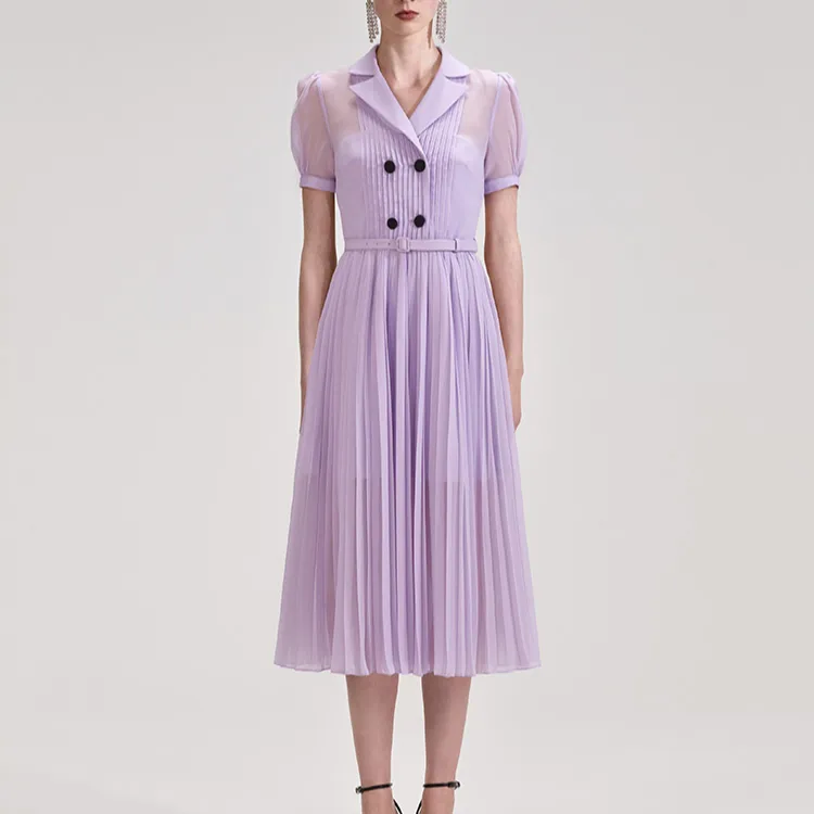 Self portrait Short Sleeved Dress Women's Lilac Purple-3