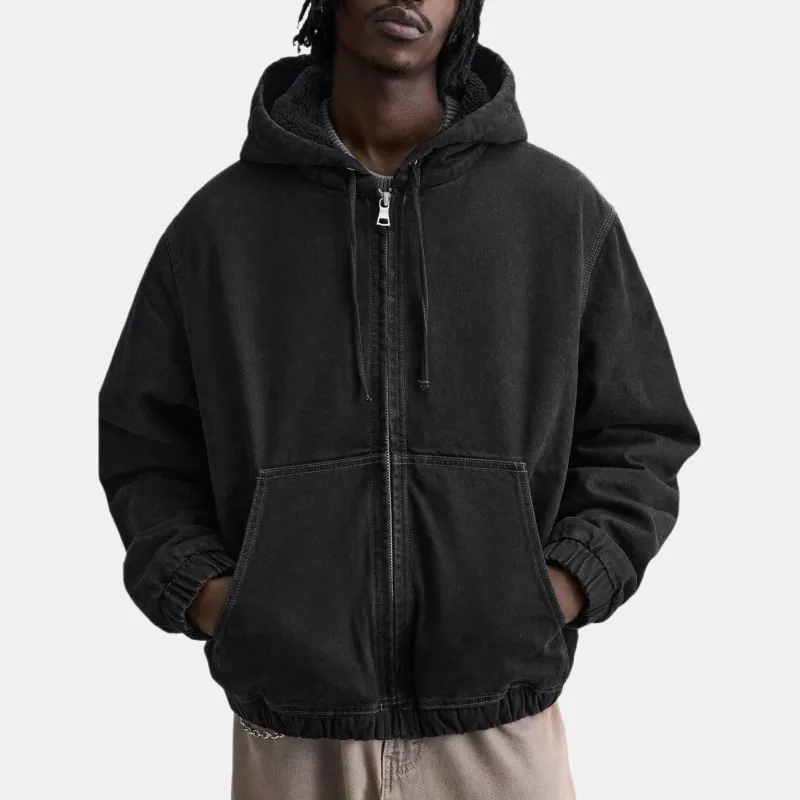 ZARA Denim Jackets Men Black-3