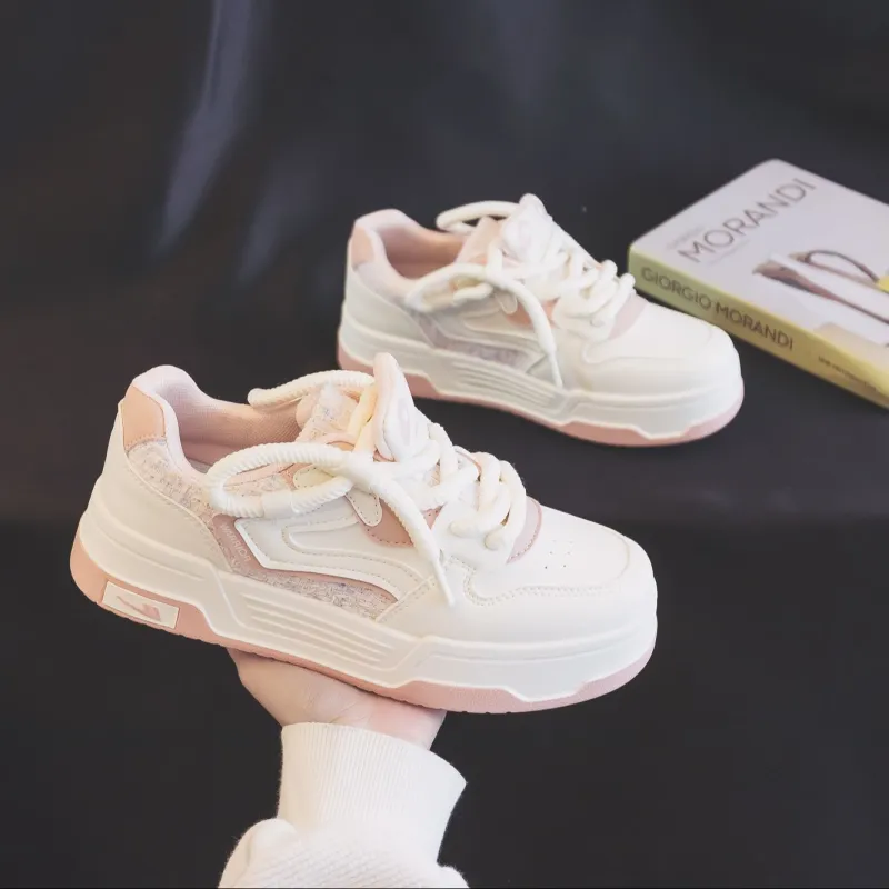 Warrior Warrior Non slip Lightweight Low Top Skateboard Shoes Women's Beige Pink-8