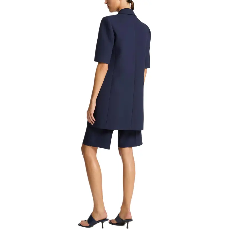MICHAEL KORS Double Crepe Sablé Short-Sleeve Boyfriend Blazer-1