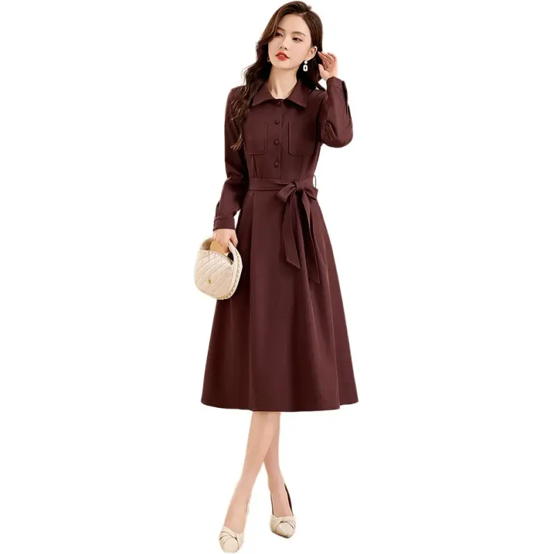 Fele.d Long Sleeved Dress Women's Ancora Red-1