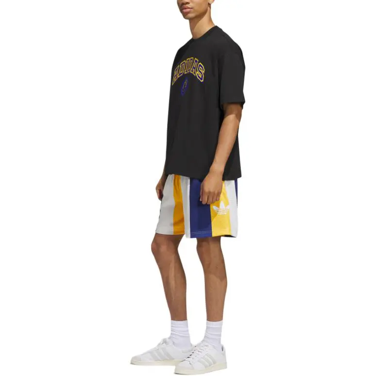 Adidas Originals SS25 BASKETBALL Casual Shorts Unisex Dark Blue/White/Yellow-7