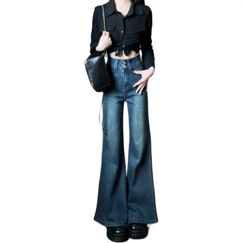 MEIQIER Jeans Women's Dark Blue-4