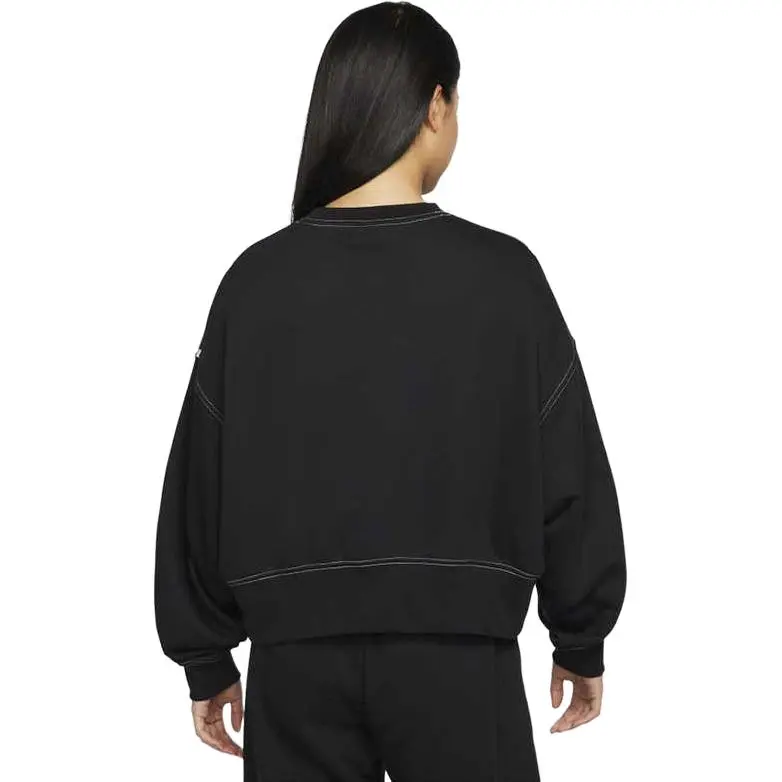 Nike Sportswear Swoosh Oversized Women's Fleece Crew-Neck Top Black-3