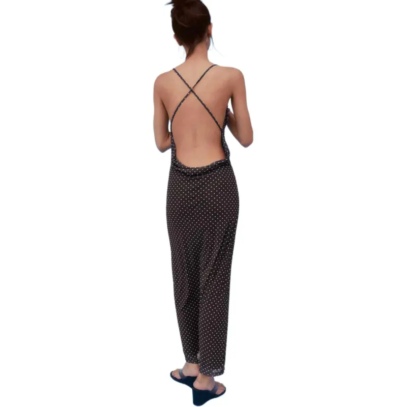 ZARA Slip Dresses Women's Brown/Nude-1