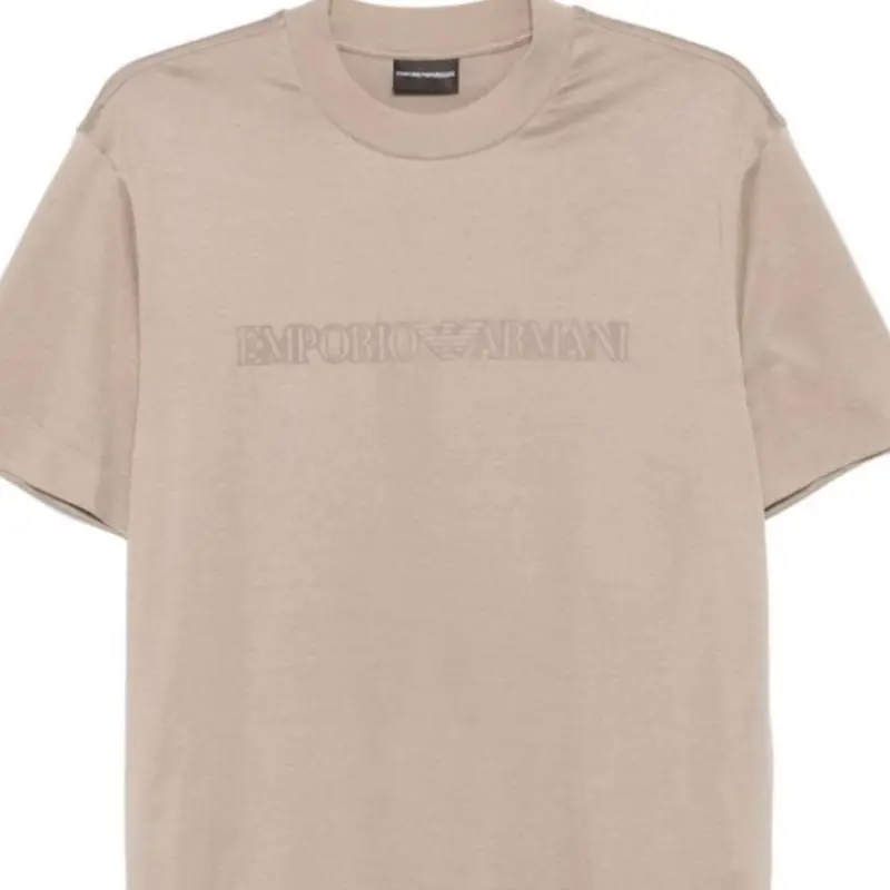 EMPORIO ARMANI Flocked logo T shirt-4