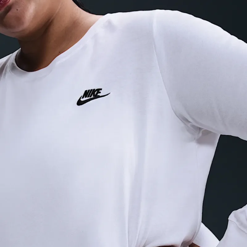 Nike Sportswear Club Women's Long Sleeve T Shirt Plus Size-3