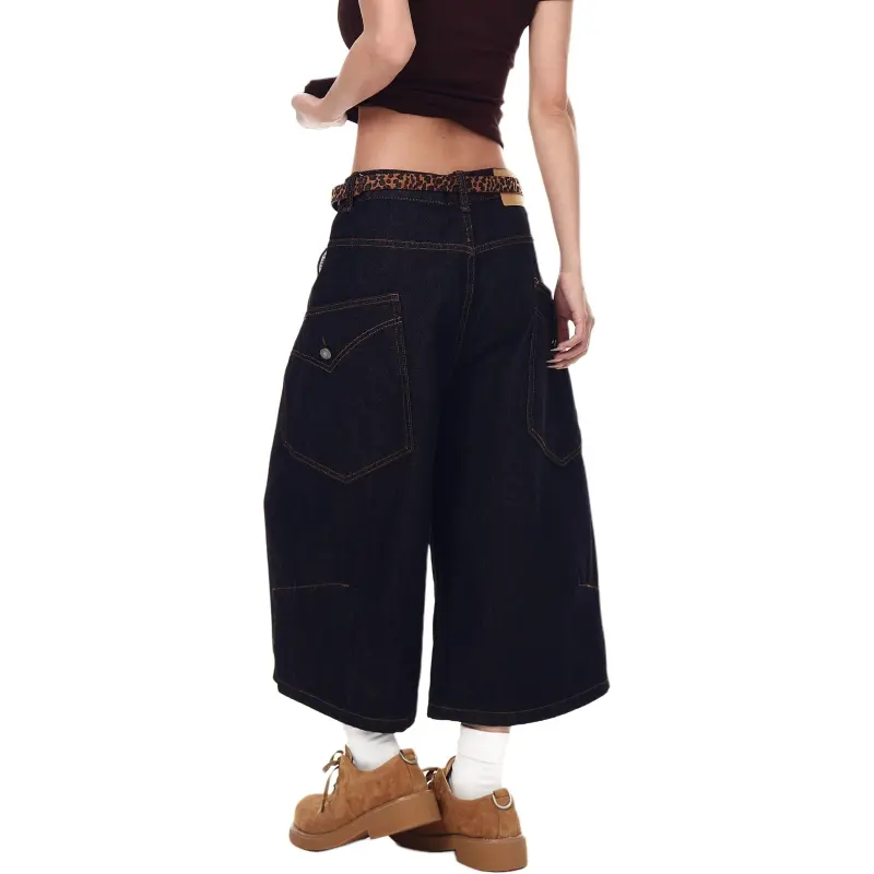 VINMUK Denim Shorts Unisex Black-5