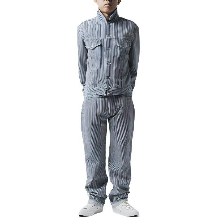 Levis X Nigo 557XX Hickory Stripe Trucker Jacket Indigo - POIZON
