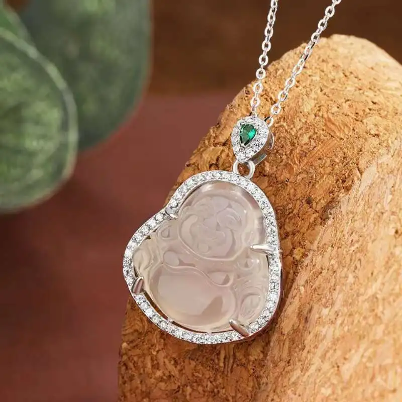 Grace Chalcedony Jade Necklaces Unisex-1