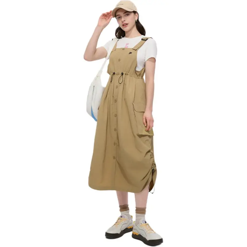 FILA FUSION FOB Series SS25 Slip Dresses Women's Sandy Chestnut Brown BG-1