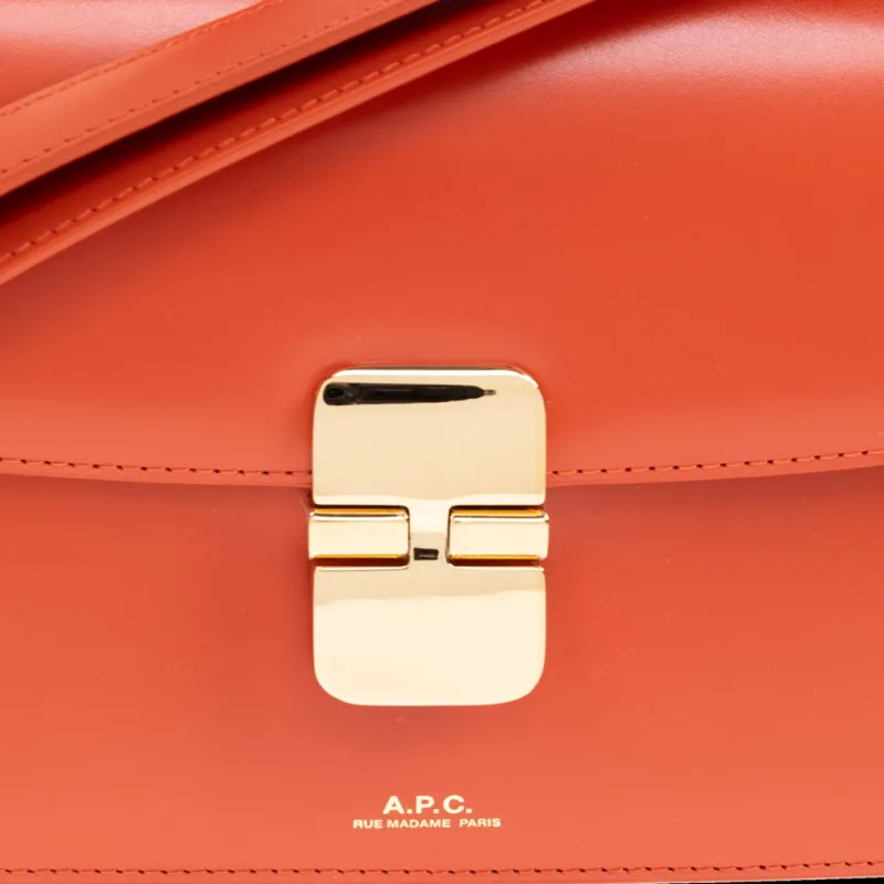 A.P.C Grace Leather Shoulder Bag Trumpets Women's Orange-4