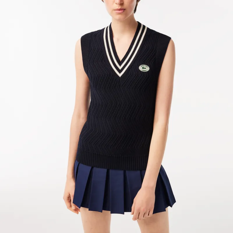 Sporty & Rich X LACOSTE Tank Tops Women's Black-1