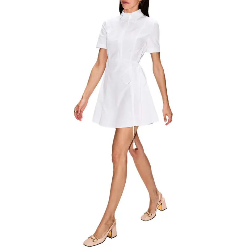 GUCCI Short Sleeved Dress Women's White-3