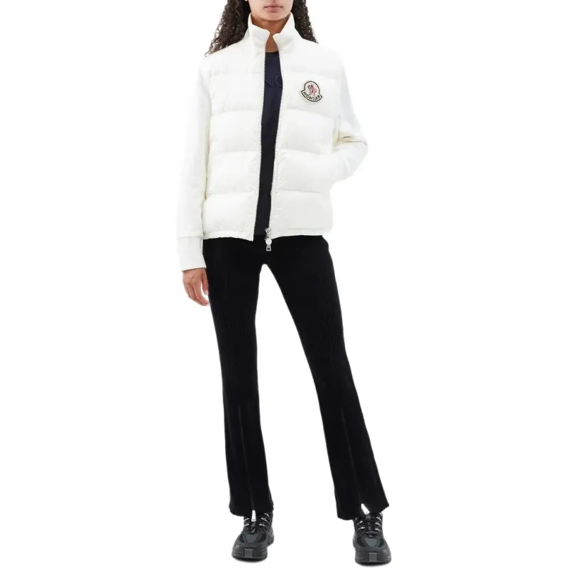 Moncler Padded Corduroy Collection Down Jacket Winter Women's Ivory White-4