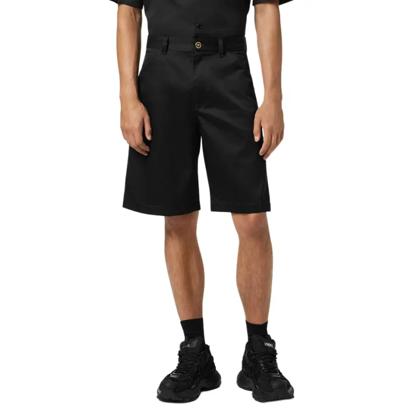 VERSACE Logo Patch Knee Length Shorts-2