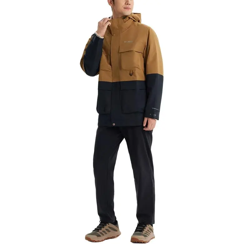 Columbia Transit Waterproof And Warm Windbreaker Jacket Men's Brown Black-2