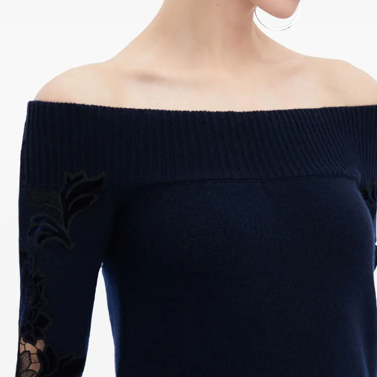 Oscar De La Renta Peony Velvet Guipure Jumper-4