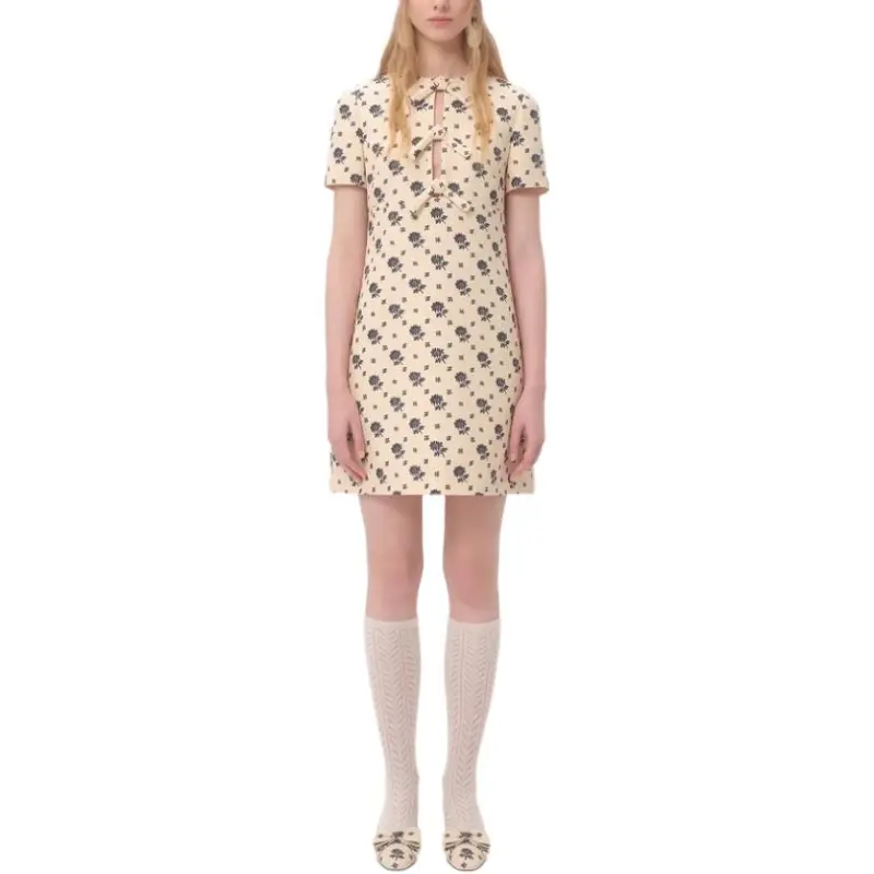 Valentino Crepe Couture Papier Floral Mini Dress-2