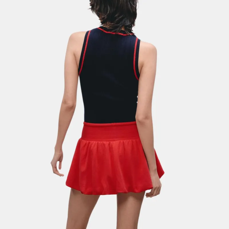 ZARA Casual Short Skirts Women's Dark Red-4